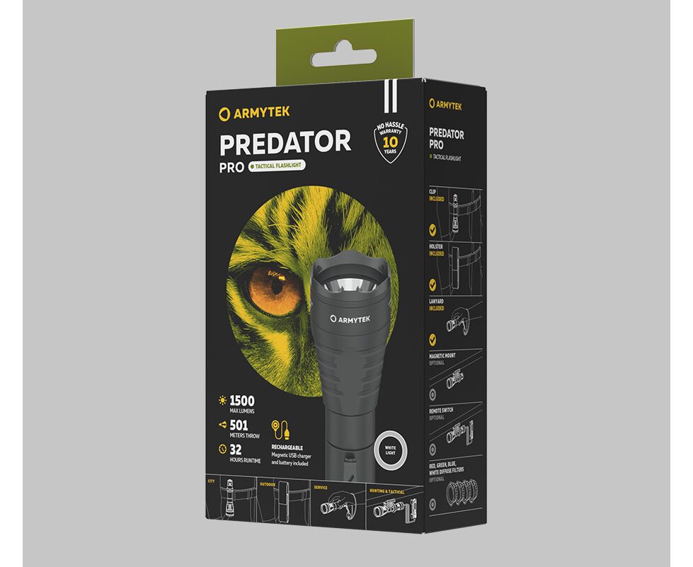 Armytek Flashlights Predator Pro Magnet USB - Beowald Store