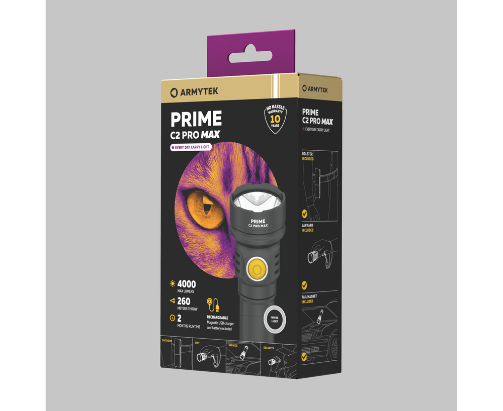 Armytek Flashlights Prime C2 Pro Max Magnet USB - Beowald Store