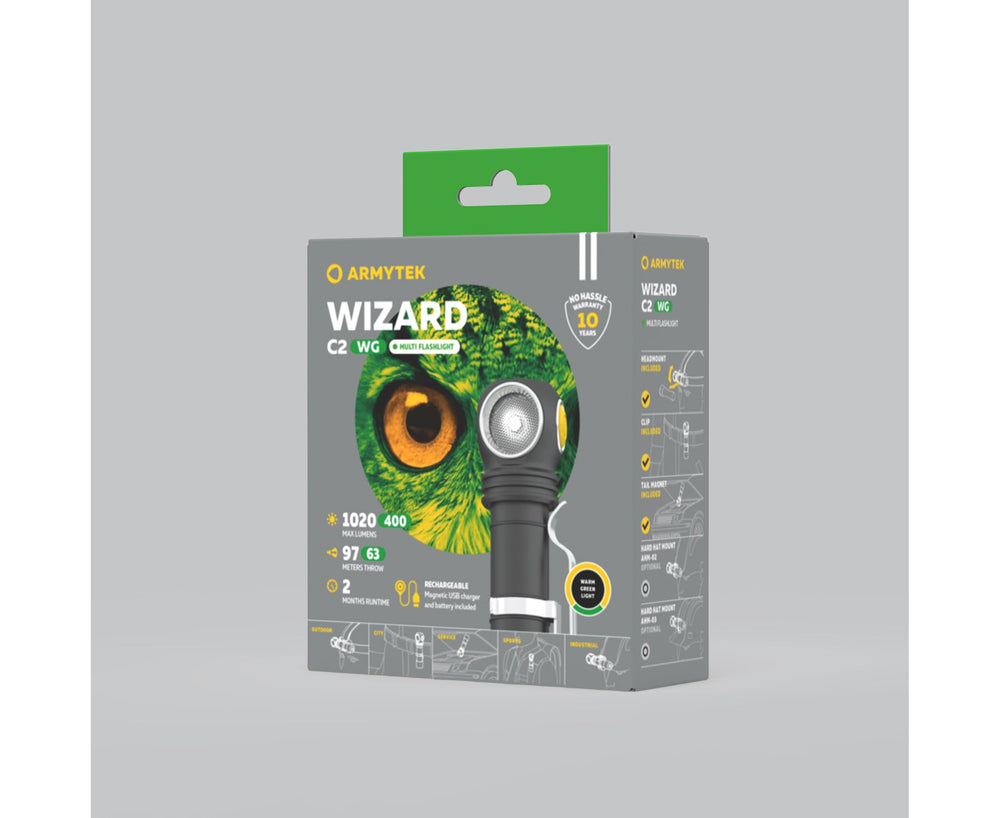 Armytek Flashlights Wizard C2 WG Magnet USB Warm - Beowald Store