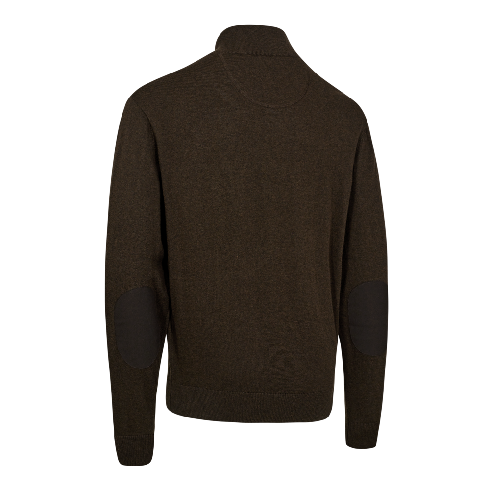 Deerhunter Harrington 1/2-Zip Strickpullover Braun Melange
