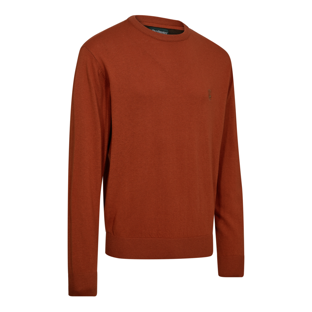 Deerhunter Harrington Rundhals-Strickpullover Eiche-Rost Melange