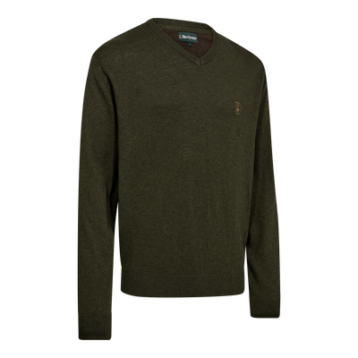 Deerhunter Harrington V-neck Knitted Sweater Forest Ember Melange