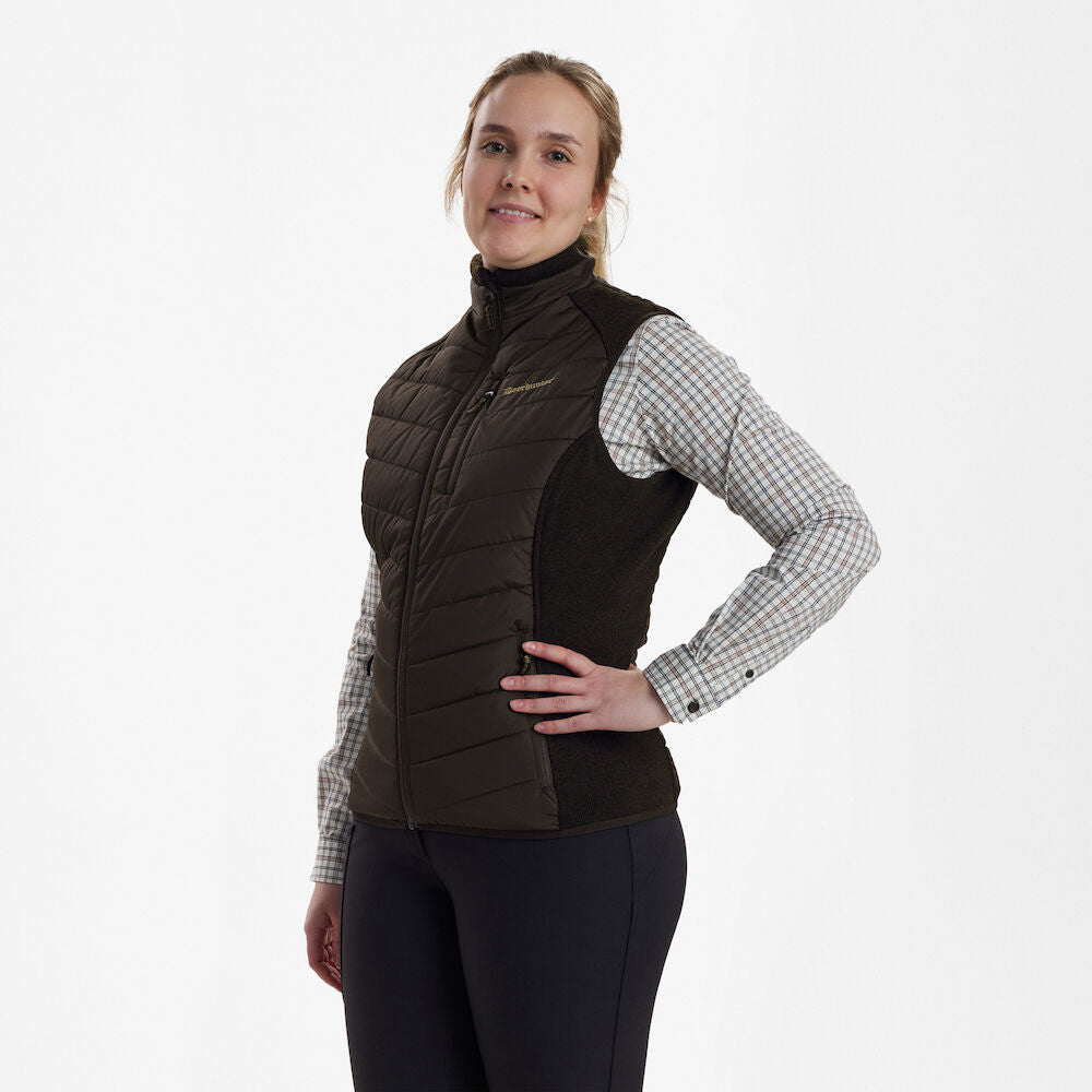 Deerhunter Lady Caroline Padded Vest Brown Leaf - Beowald Store