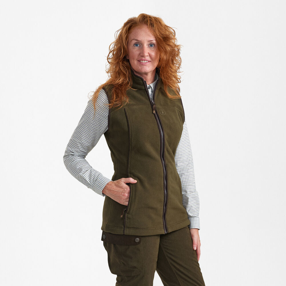Deerhunter Lady Eagle fleece vest Tarmac Green - Beowald Store