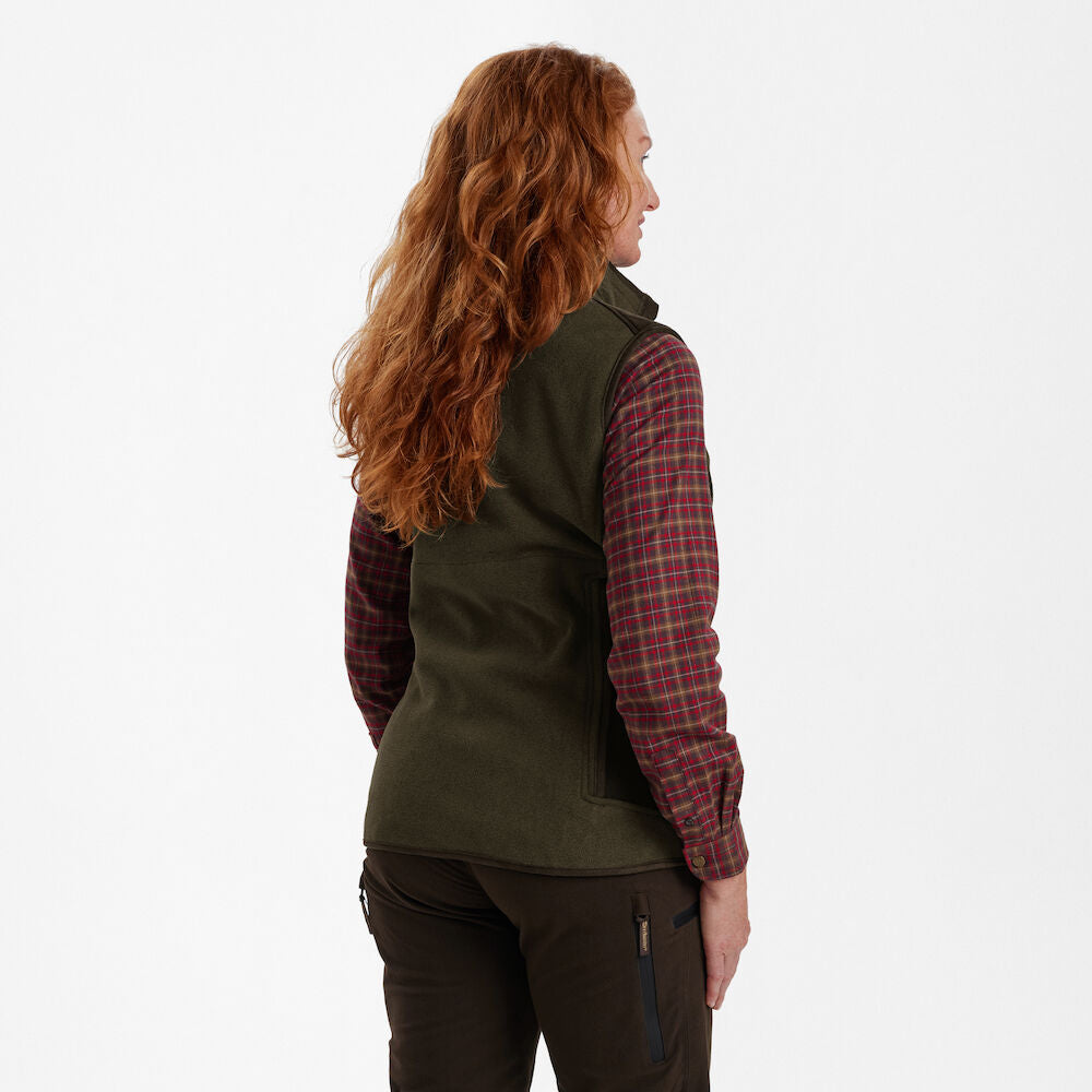 Deerhunter Lady Pam Bonded Fleece Vest Graphite Green Melange - Beowald Store