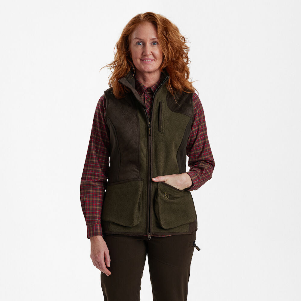 Deerhunter Lady Pam Shooting Vest Graphite Green Melange - Beowald Store