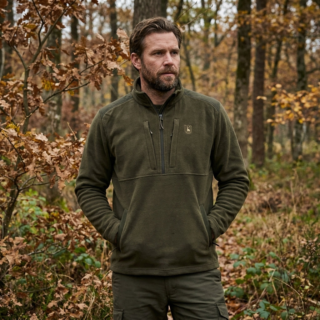 Deerhunter Klima Halb-Zip-Fleece mit 37.5® Technologie Jagdgrün