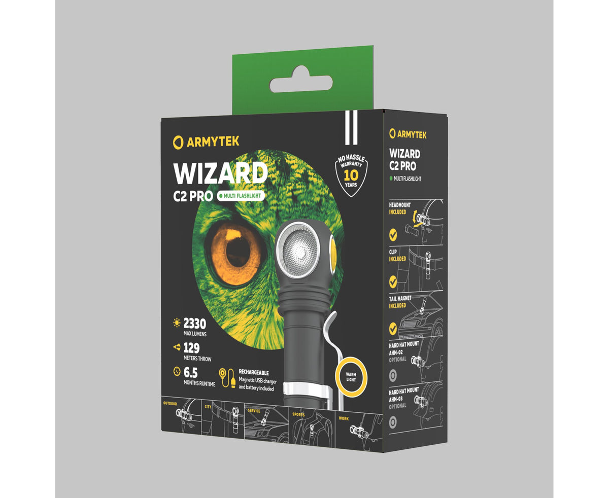 Armytek Flashlights Wizard C2 Pro Magnet USB (warm light) - Beowald Store