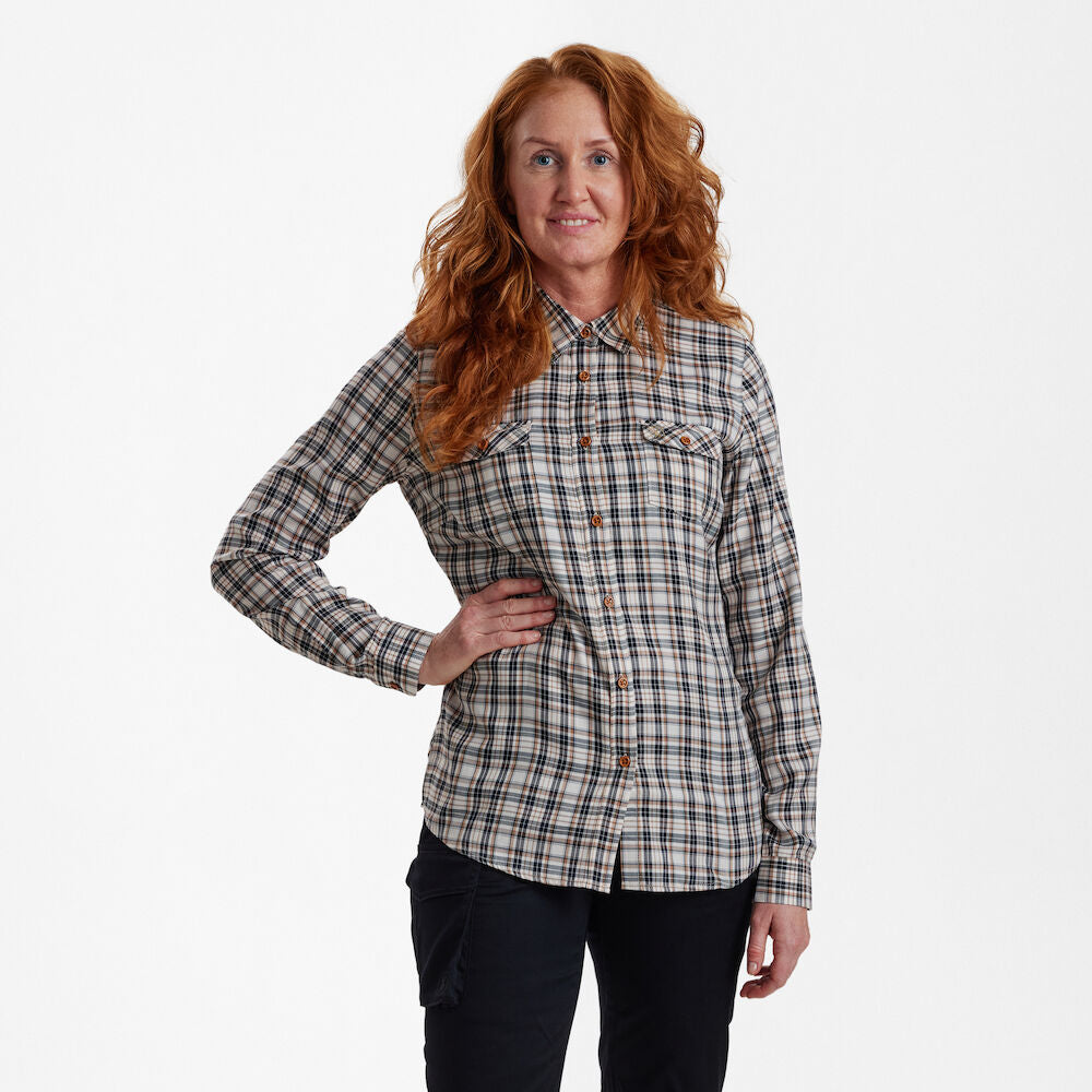 Deerhunter Lady Julia Shirt Blue Check - Beowald Store