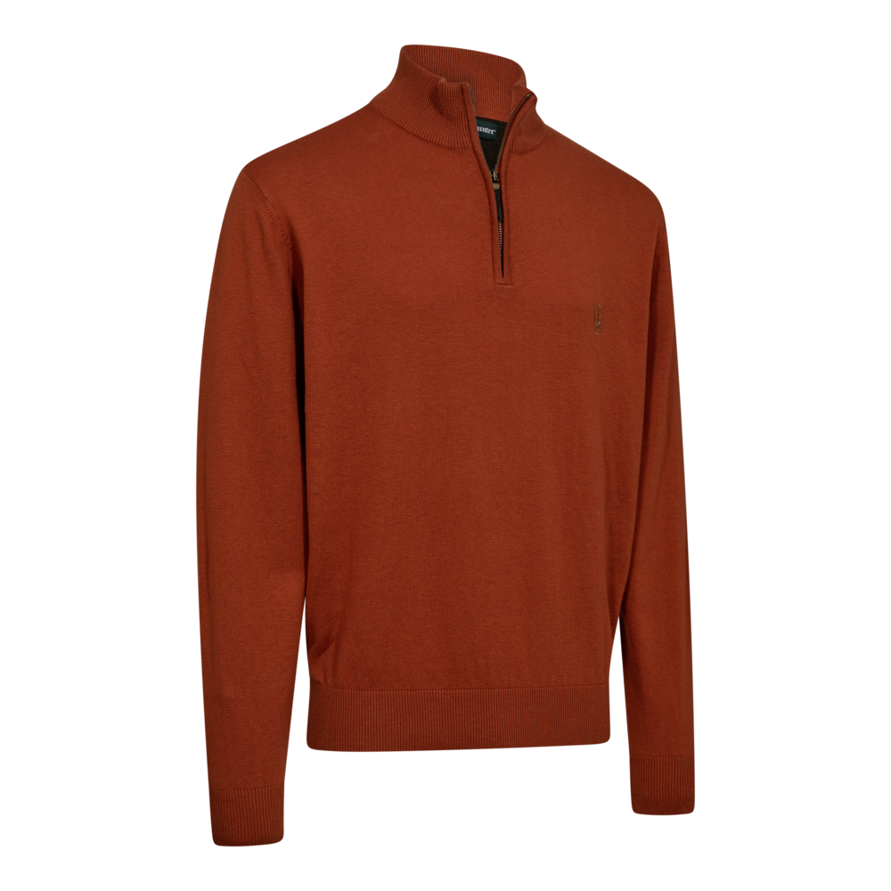 Deerhunter Harrington 1/2-Zip Strickpullover Oak Rust Melange