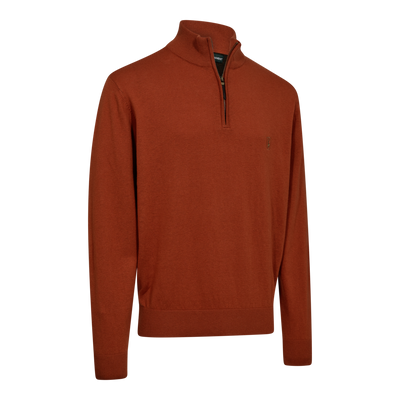 Deerhunter Harrington 1/2-Zip Knit Sweater Oak Rust Melange