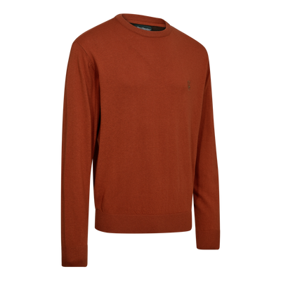 Deerhunter Harrington Round Neck Knitted Sweater Oak Rust Melange