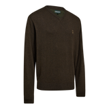 Deerhunter Harrington V-Ausschnitt-Strickpullover Braun Melange