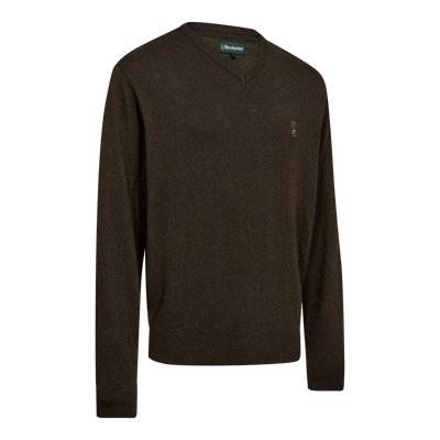 Deerhunter Harrington V-neck Knitted Sweater Brown Melange