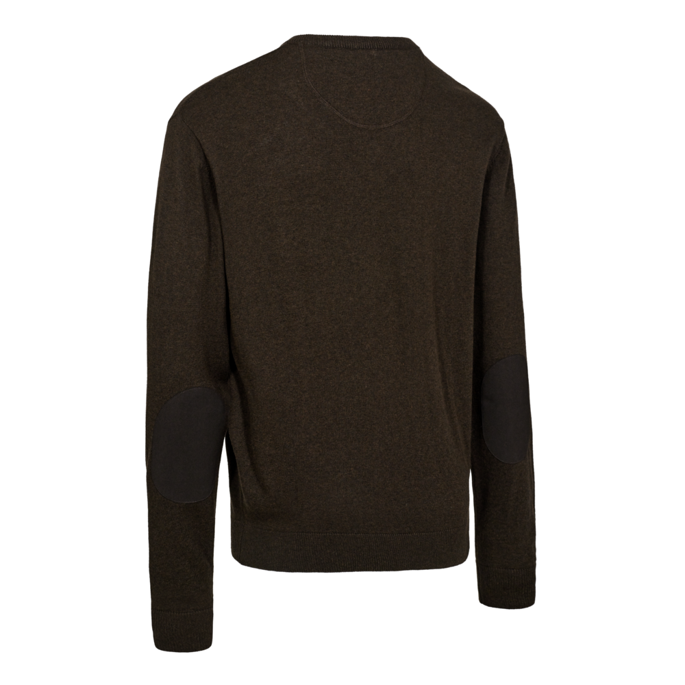 Deerhunter Harrington V-Ausschnitt-Strickpullover Braun Melange