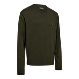 Deerhunter Harrington V-Ausschnitt-Strickpullover Waldglut-Melange