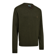 Deerhunter Harrington V-neck Knitted Sweater Forest Ember Melange