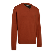 Deerhunter Harrington V-neck Knitted Sweater Oak Rust Melange