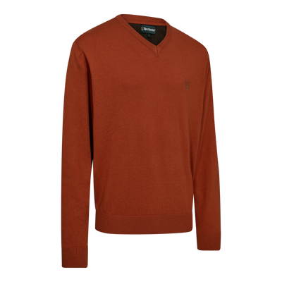 Deerhunter Harrington V-neck Knitted Sweater Oak Rust Melange
