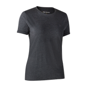 Deerhunter Ladies basic t-shirt in a pack of 2 Brown Leaf Melange - Beowald Store