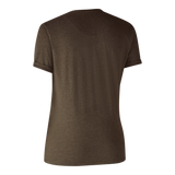 Deerhunter Ladies basic t-shirt in a pack of 2 Brown Leaf Melange - Beowald Store