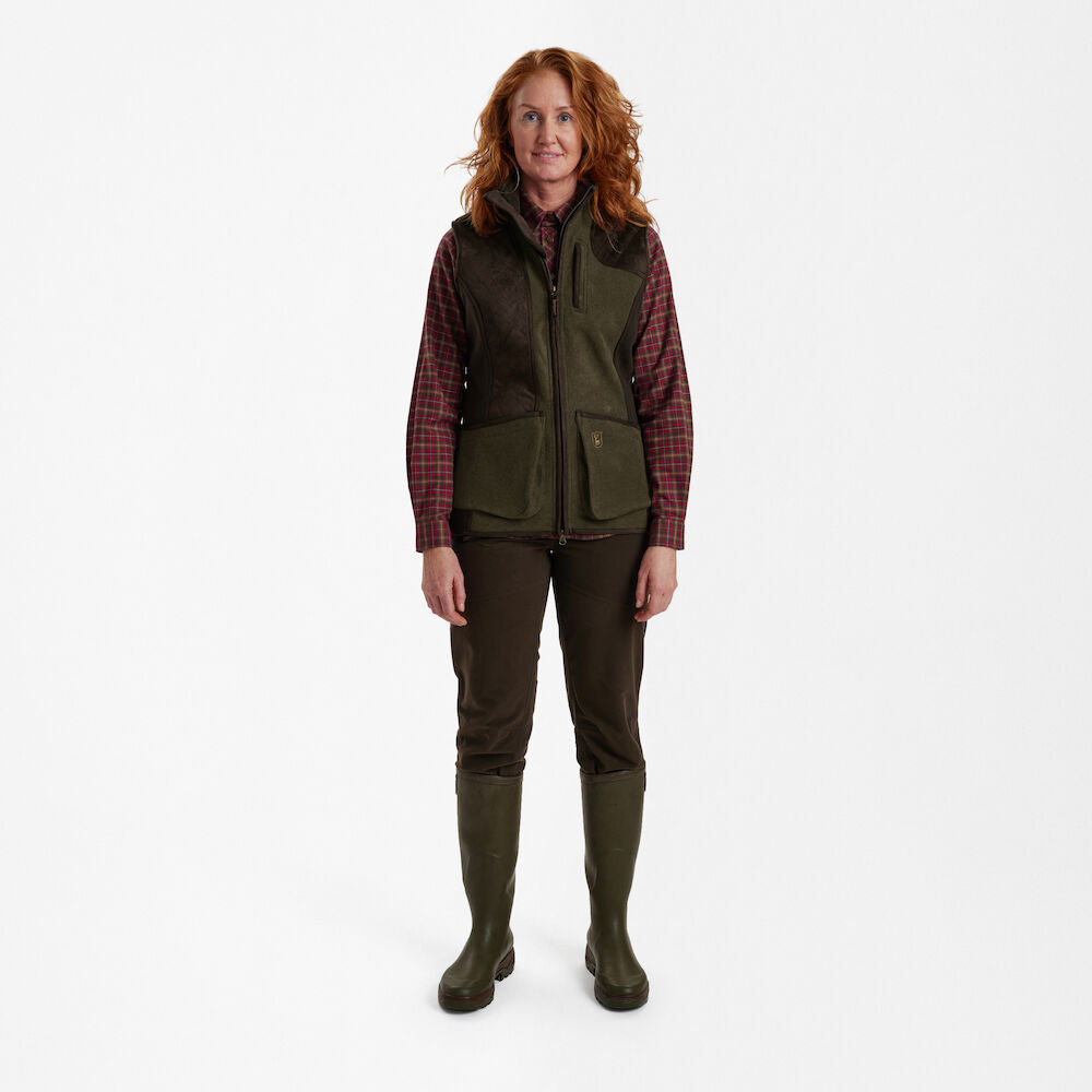 Deerhunter Lady Pam Shooting Vest Graphite Green Melange - Beowald Store