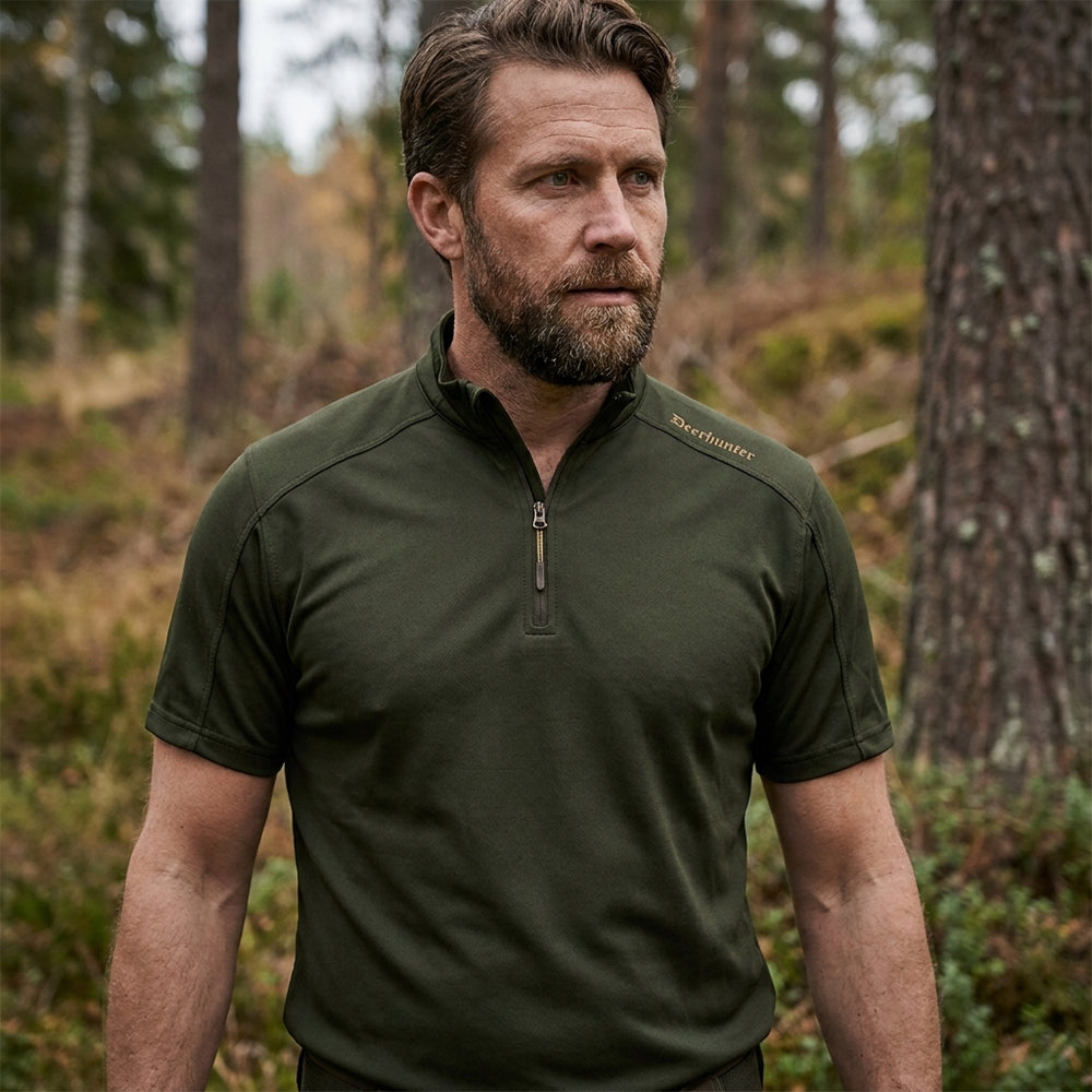 Deerhunter Climate ½-zip T-shirt with 37.5® Technology Forest Ember